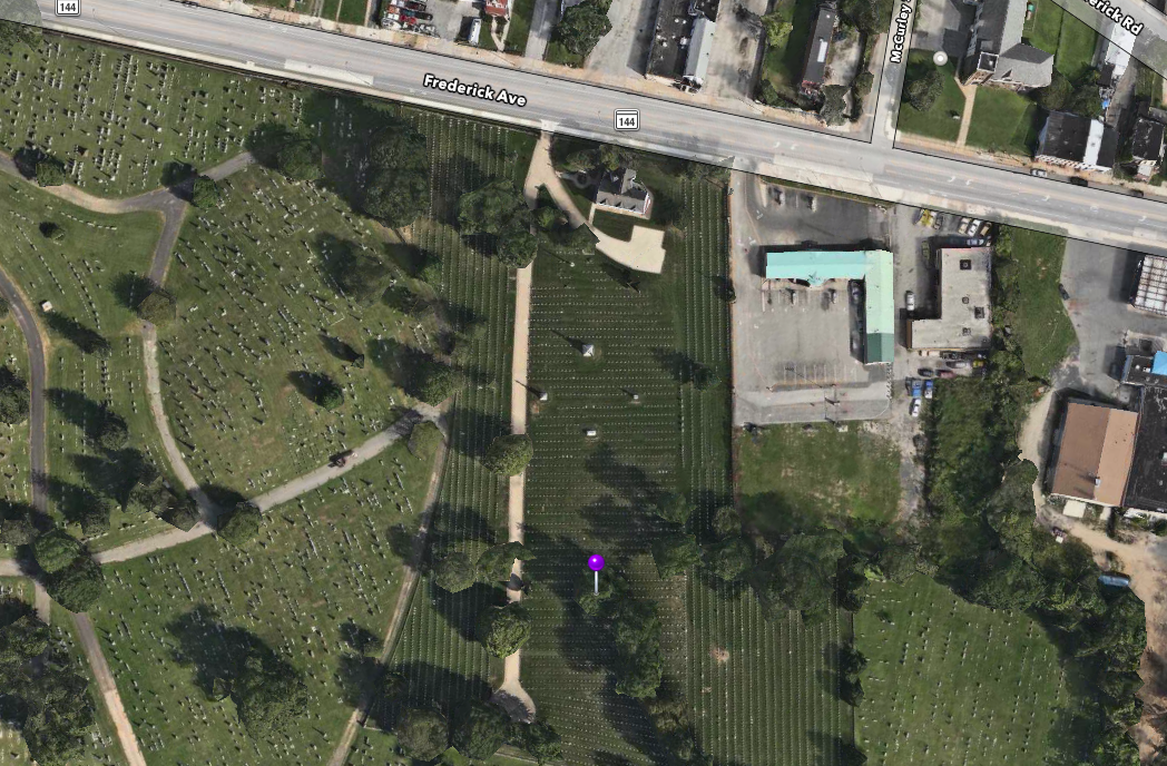 Location of James H. Rigby's gravesite.