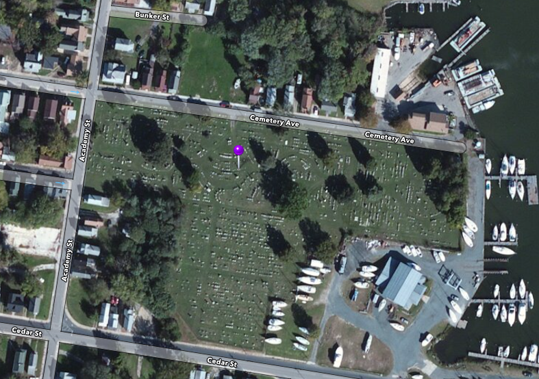 Location of James Wallace's gravesite.