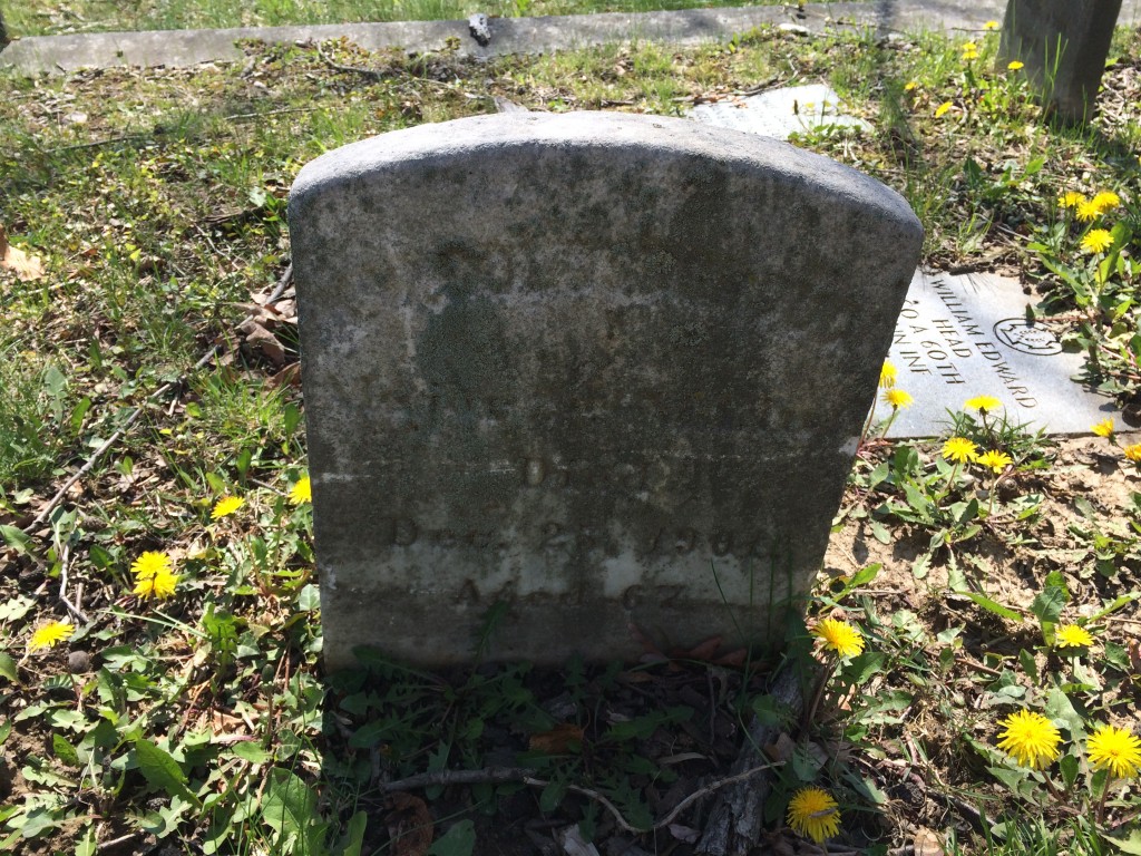 William W. Goldsborough's Original headstone. The effects of time have worn hard.