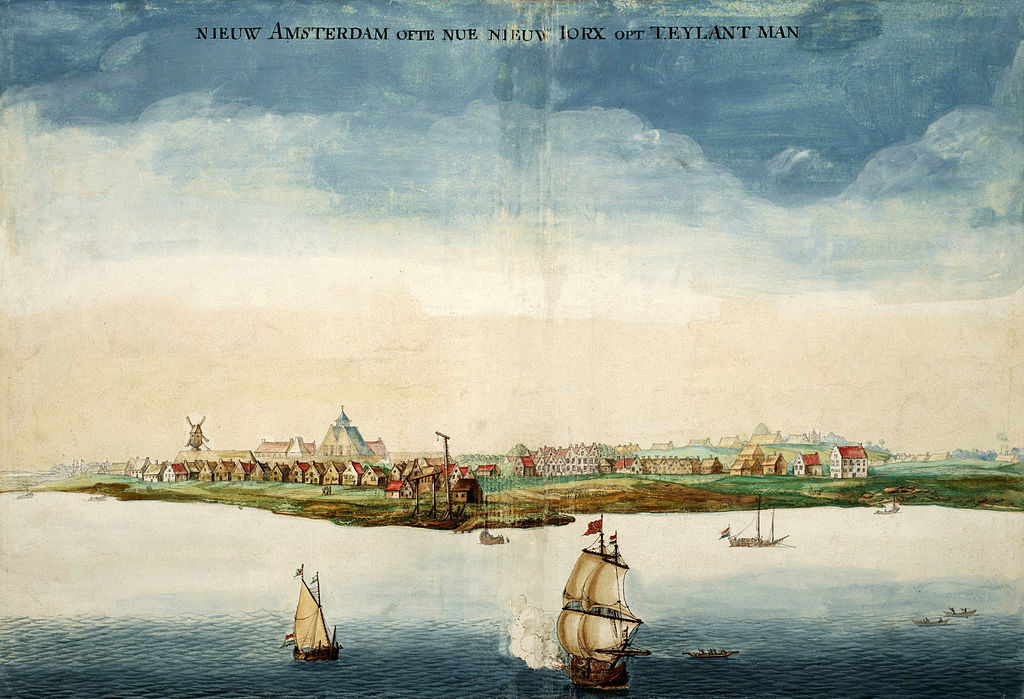 New Amsterdam as it appeared circa 1660. Painting from Wikipedia.