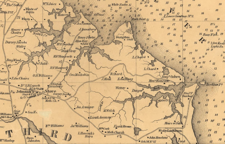 Martenet's 1860 Map of Jacobsville and Hog Neck - <i>Library of Congress</i>