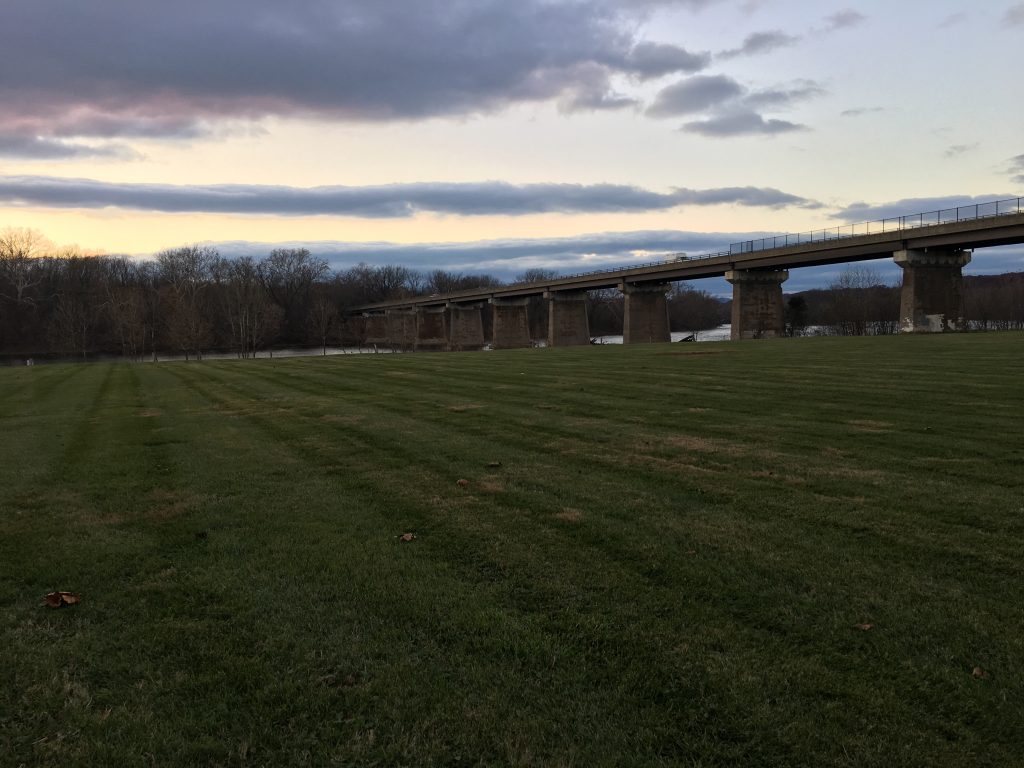 The bridge that carries modern-day Route 11 is roughly in the location where the Confederates crossed the Potomac in Williamsport. - <i>Photo by the Author</i>