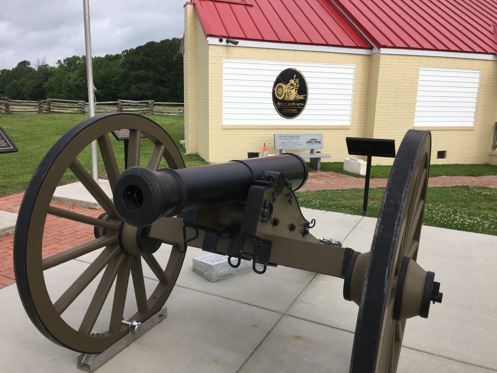 A faux 6-pounder on display outside the museum at Averasboro. Sadly there is no real artillery here. - <i>Photo by the Author</i>