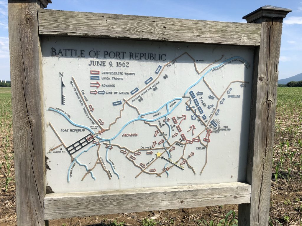 I love these metal map signs that can be found at several of the battlefields in the Shenandoah Valley. - Photo by the Author