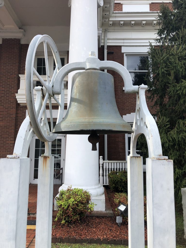 Unexpected discovery: the original bell from the Blountville Court House was forged in my native Maryland. - <i>Photo by the Author</i>