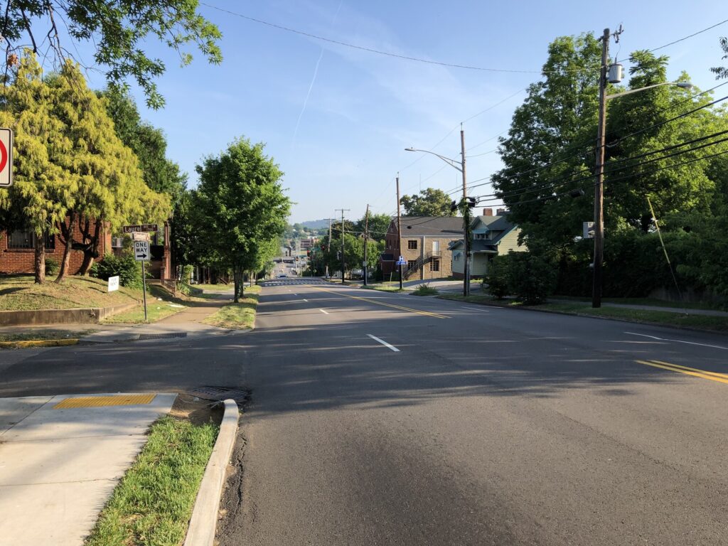 Looking to the north from the top of the ridge near Fort Sanders. The Confederates would have been attacking toward the camera here. - <i>Photo by the author</i>