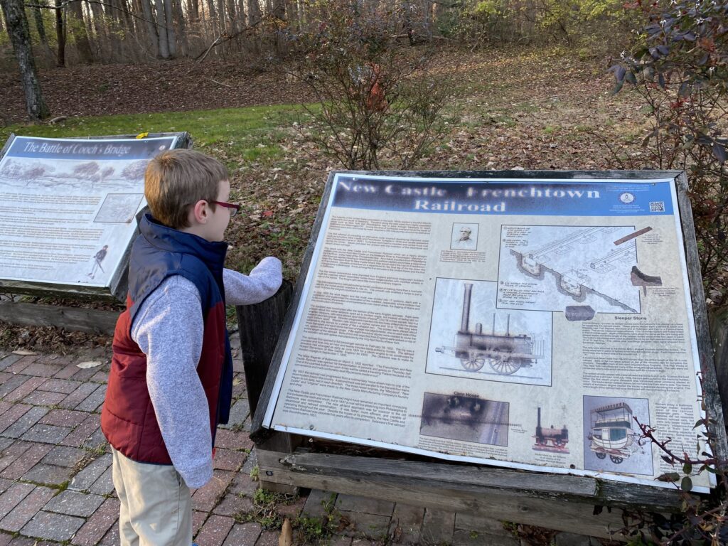 Isaac was my historical marker buddy. Everyone else wanted to stay in the warm car. - <i>Photo by the author</i>
