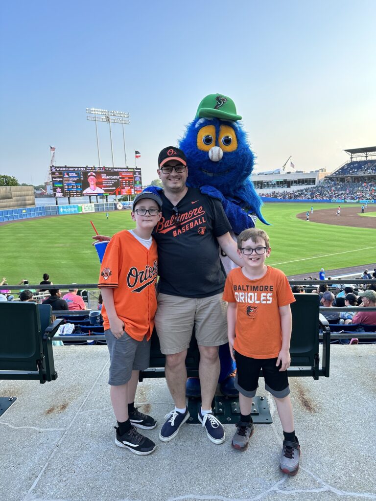 We also got a photo with the mascot! - <i>Photo by a helpful fan</i>