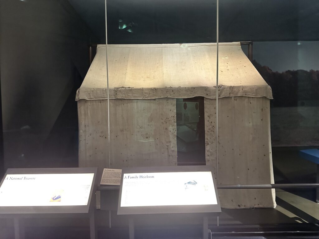 One of Washington's tents in the museum. - <i>Photo by the author</i>