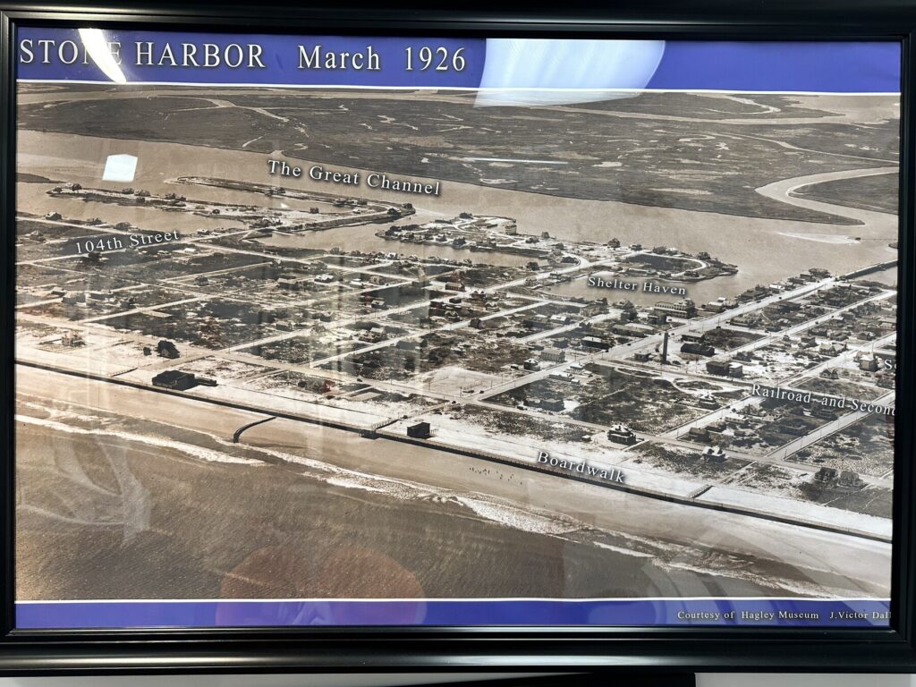 A cool old aerial photo of the town. It was not nearly as built-up as it is today. - <i>Photo by the author</i>