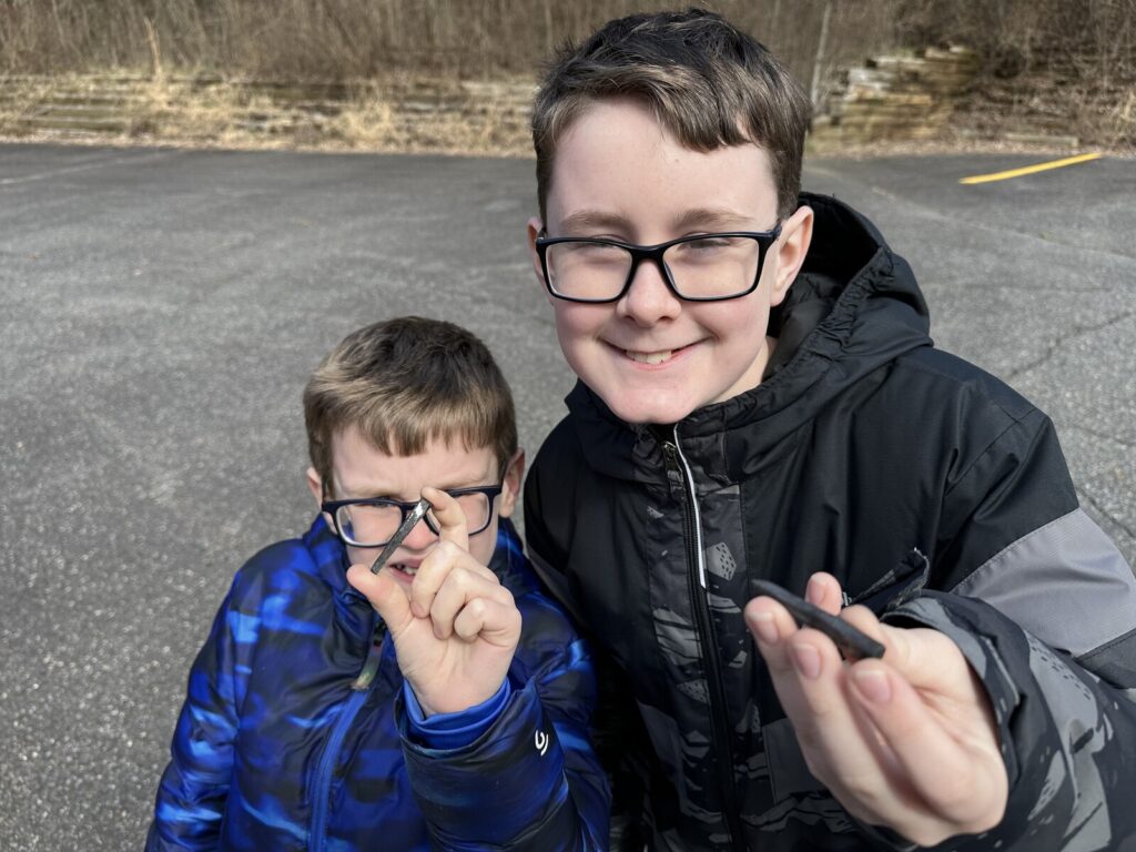 The boys with the nails that they helped make. Very cool! - <i>Photo by the author</i>