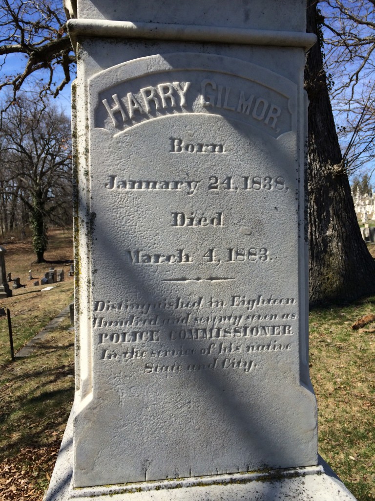 Detail of the left side of Harry Gilmor's Monument.