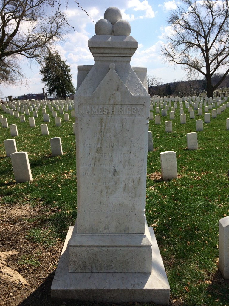 The Front of James H. Rigby's Monument.