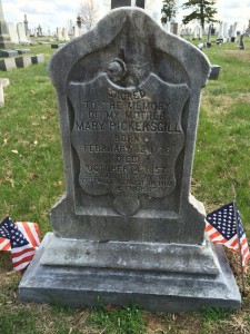 Close-up of Mary Pickersgill's Headstone.