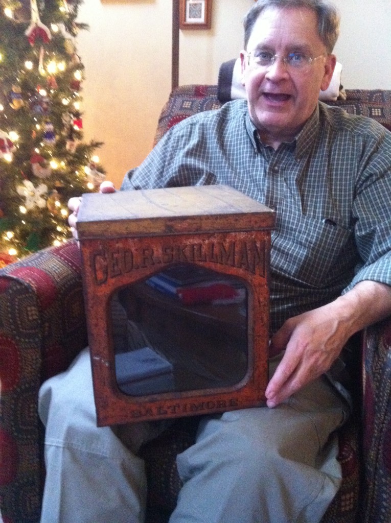 My dad holding a piece of family history.
