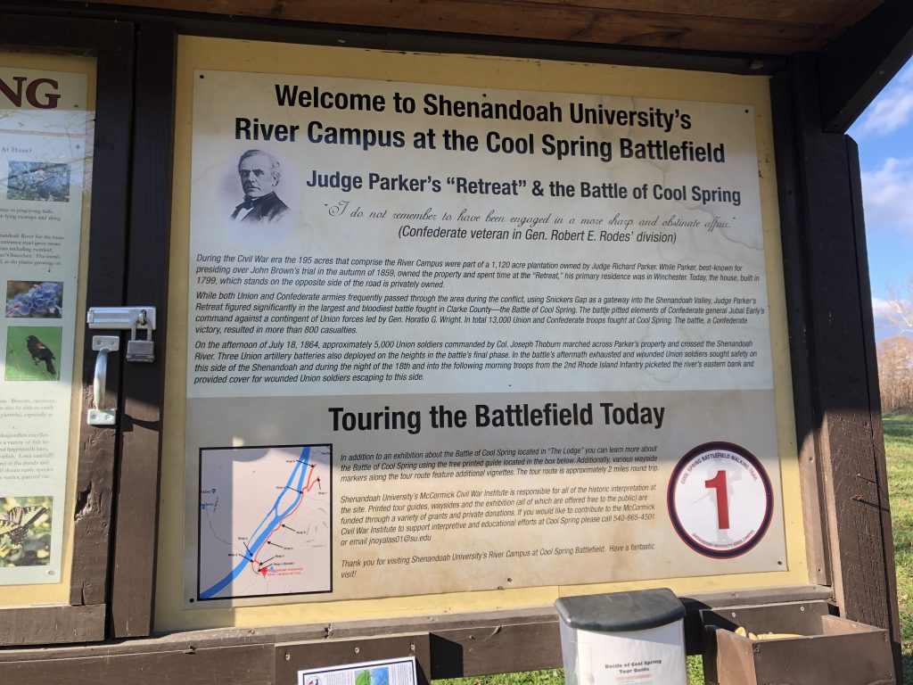 Shenandoah University has really adopted the Cool Spring Battlefield. The walking tour they have laid out here is pretty good. - Photo by the Author