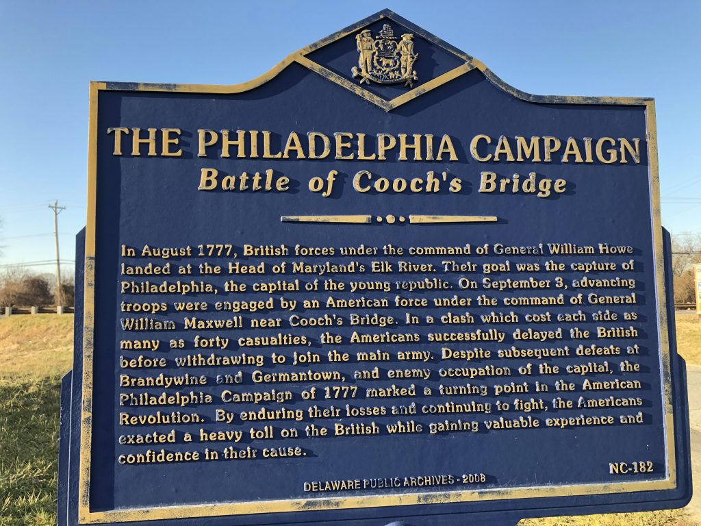 This roadside marker gives a general overview of the situation in the Fall of 1777. - <i>Photo by the Author</i>