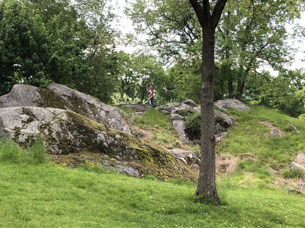 The center of what was once the British fort on Stony Point. The terrain on the top of this peninsula is really unique with multiple rock outcroppings. - <i>Photo by the author</i>