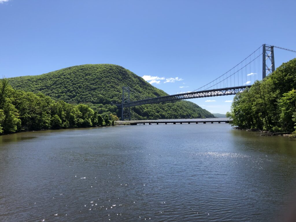 The view to the southeast of Bear Mountain Bridge and "Anthony's Nose" is quite lovely. There is plenty to interest nature-lovers here, as well. - <i>Photo by the author</i>