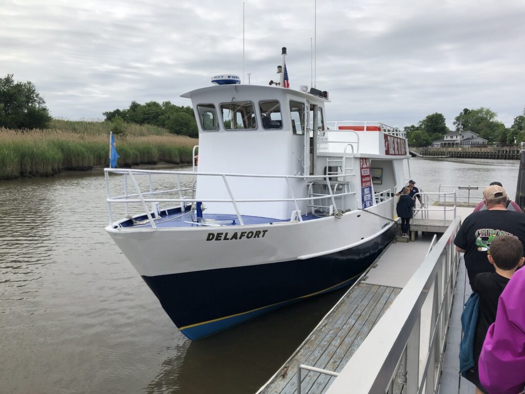 The <i>Delafort</i> is the ferry that runs from Delaware City, to Pea Patch Island, to Fort Mott, NJ, and back. - <i>Photo by the author</i>