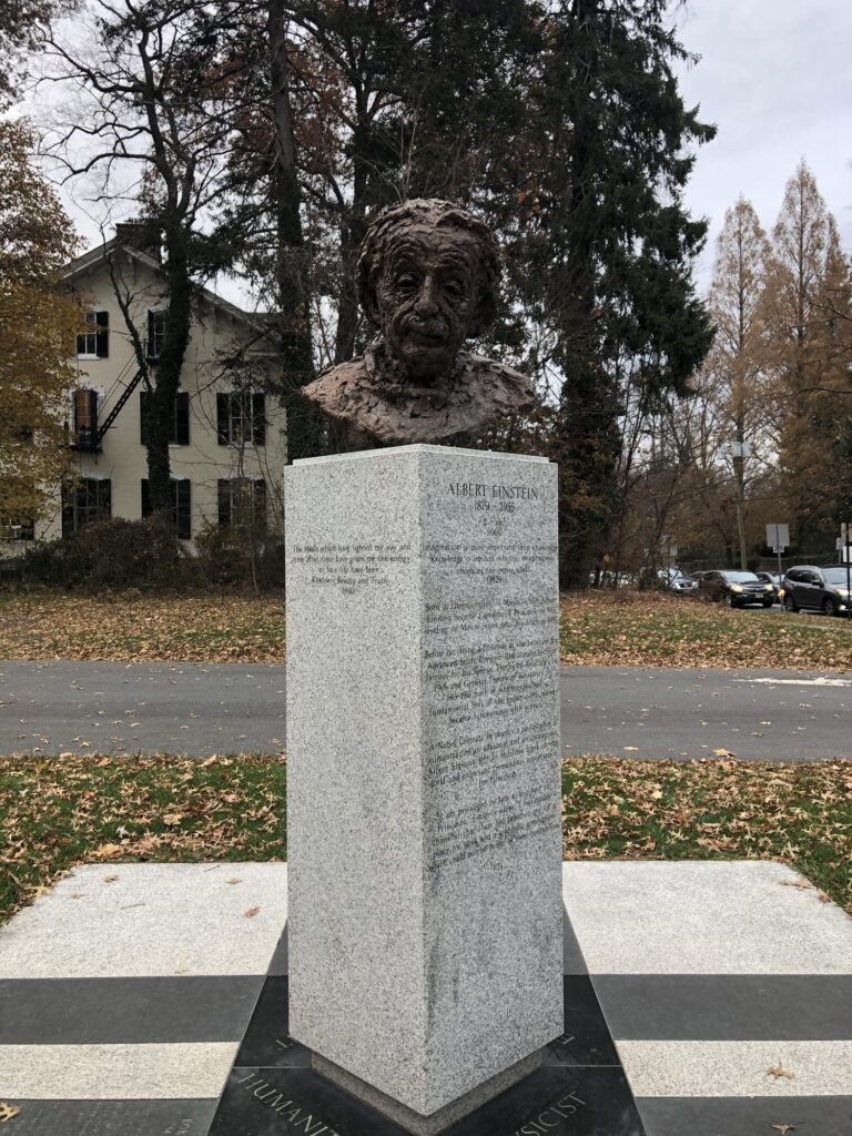 The monument to Albert Einstein in Princeton. - <i>Photo by the author</i>