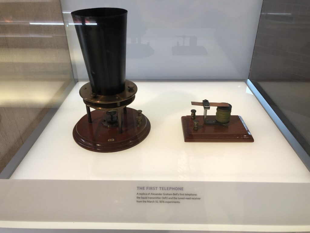 A model of the original telephone by Alexander Graham Bell. - Photo by the author