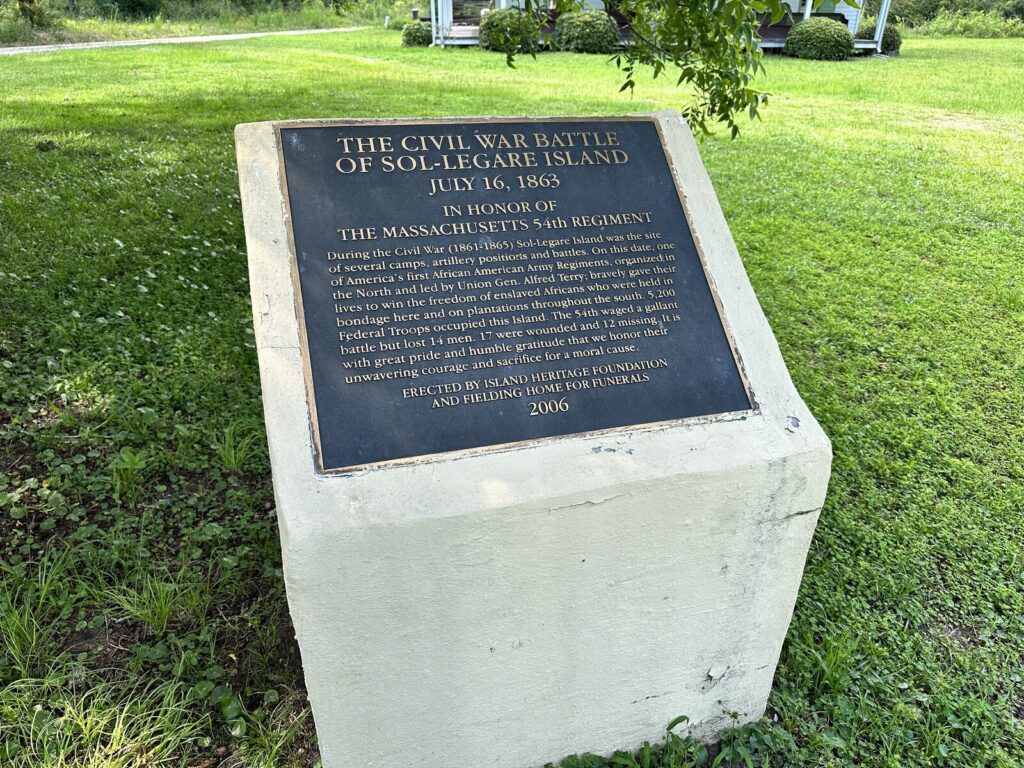 The marker for the Battle of Grimball's Landing. - <i>Photo by the author</i>