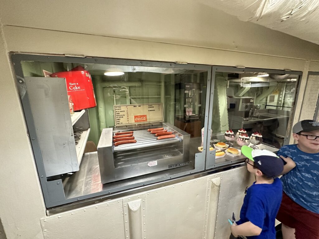 The carrier's snack bar was a popular attraction on the tour. - <i>Photo by the author</i>