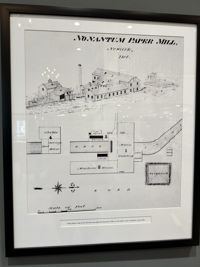An old map of some of the mill buildings. - <i>Photo by the author</i>