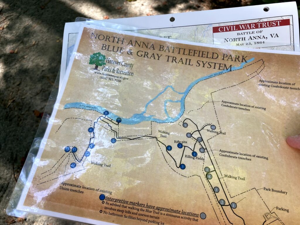 I came prepared with maps. There are a few trails at North Anna. - <i>Photo by the author</i>