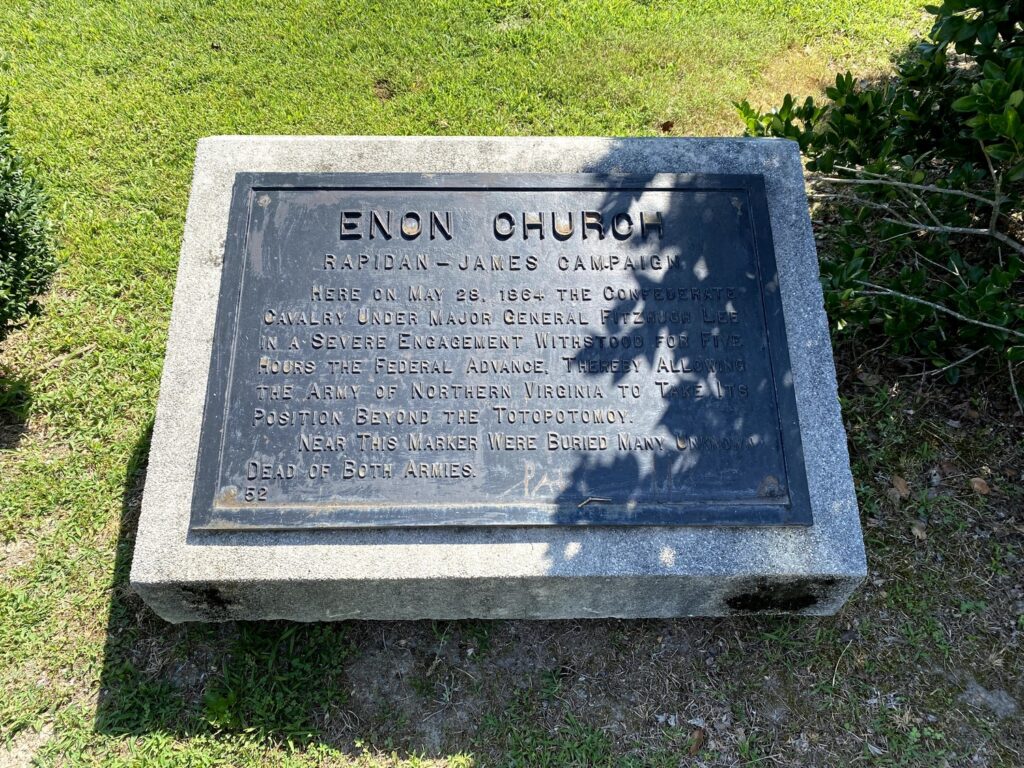 One of the markers at Enon Church - <i>Photo by the author</i>