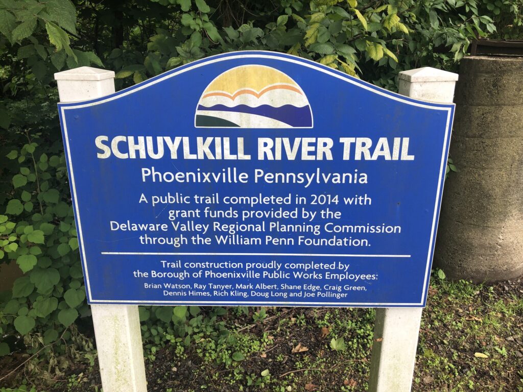 Signage for the Schuylkill River Trail near the old ironworks site. - <i>Photo by the author</i>