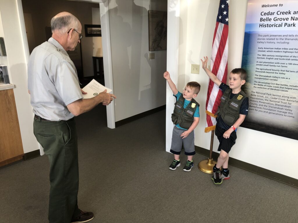 Swearing in the Junior Rangers. - <i>Photo by the author</i>