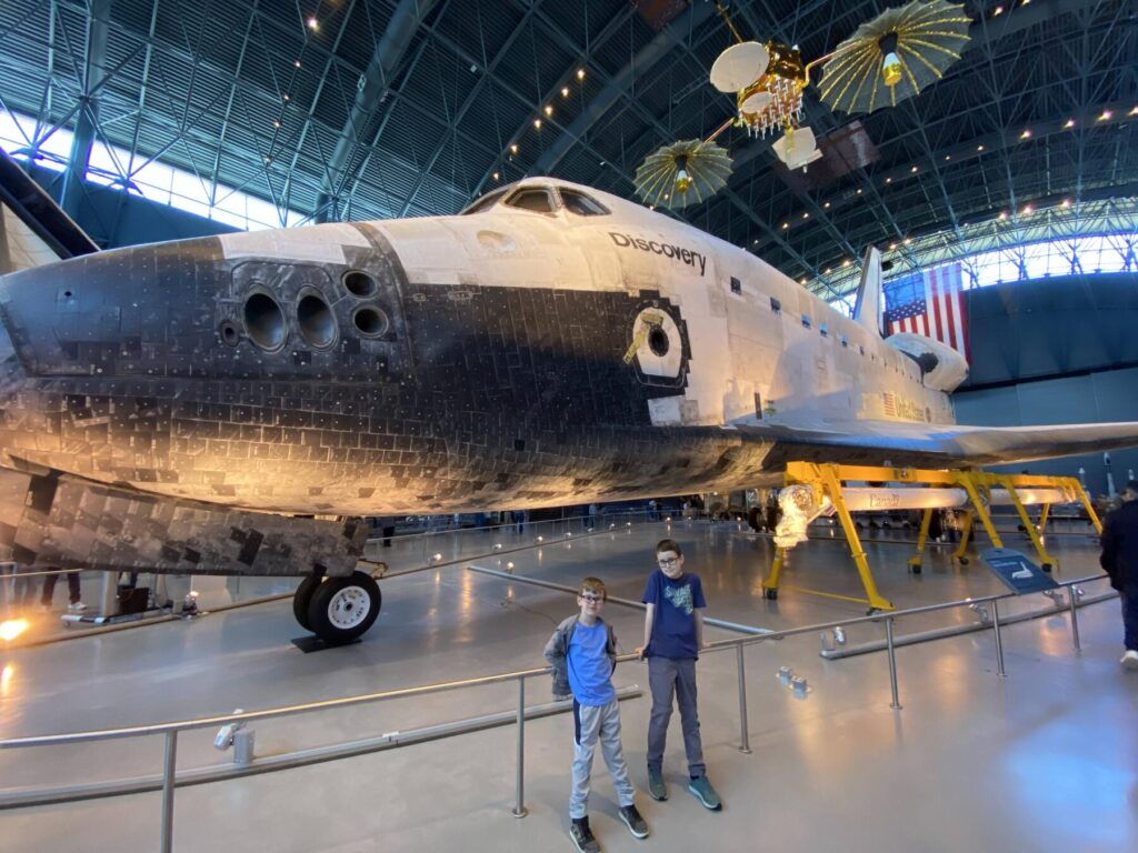 With the Space Shuttle <i>Discovery</i>. - <i>Photo by the author</i>