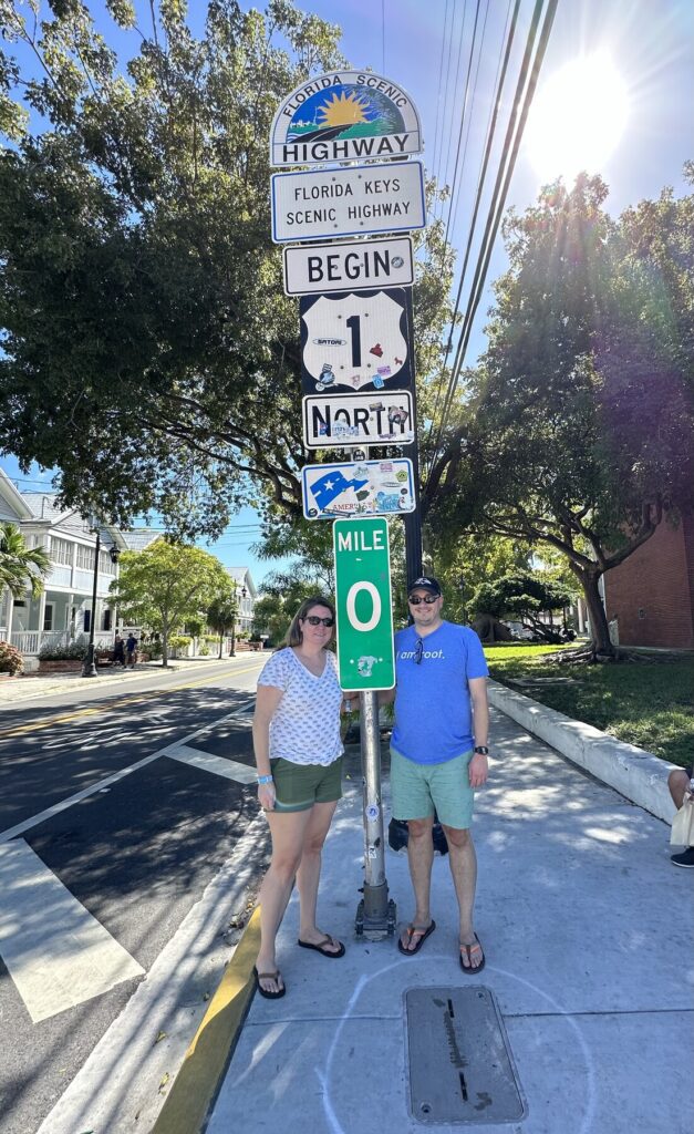 Emily and I at "Mile Marker 0" - <i>Photo by the author</i>