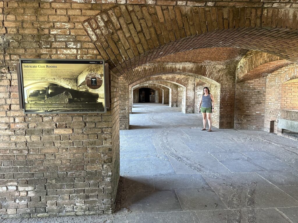 Emily in the casemates. - <i>Photo by the author</i>