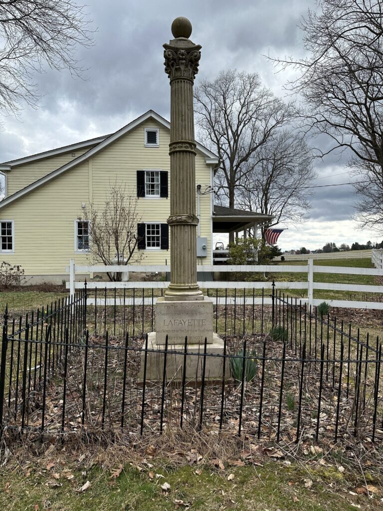 The Lafayette Memorial near Sandy Hollow. - <i>Photo by the author</i>